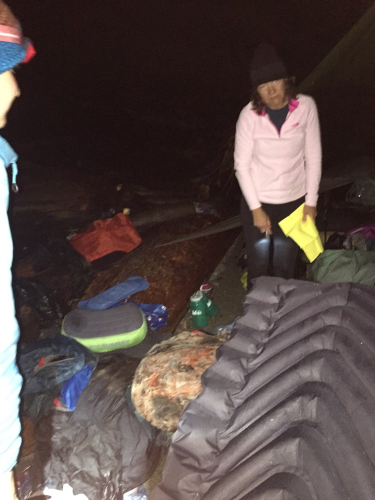 Very unhappy river-soaked camper at 6 am